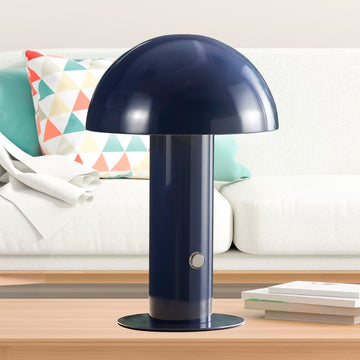 Boletus 10.75" Contemporary Bohemian Rechargeable/Cordless Iron Integrated LED Mushroom Table Lamp